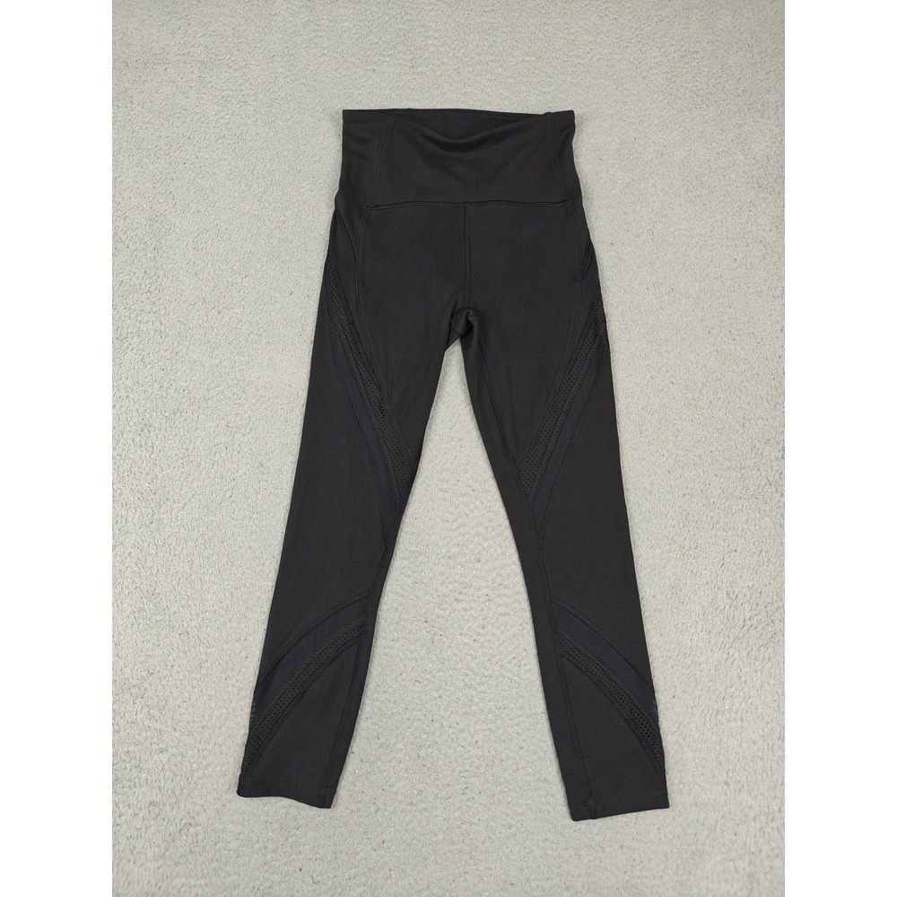 Lululemon Pants Womens 4 Black High‎ Rise Mesh Ankle Leggings Yoga Workout